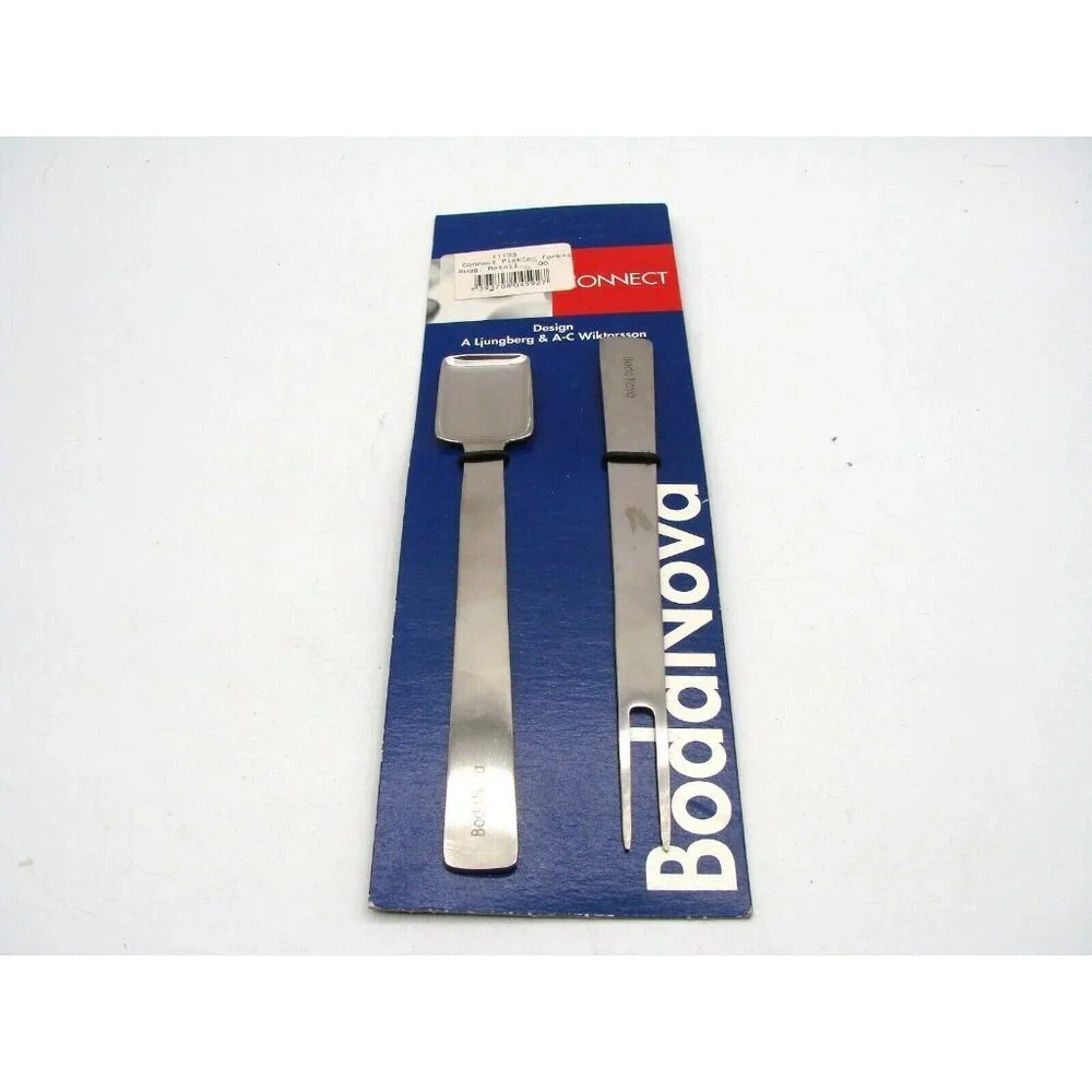 BodaNova Connect Pickles Fork and Small Serving Spoon Stainless Steel Swedish